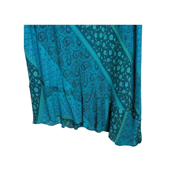 Vintage 90s Y2K Asymmetric Chiffon Midi Skirt 20W Floral Paisley Boho Cottage - Picture 4 of 7